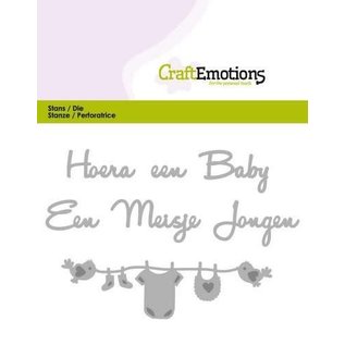 CraftEmotions Die tekst - Hoera een Baby