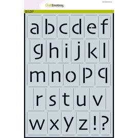 CraftEmotions stencil - alfabet kleine letters Skia A4 - H=35mm