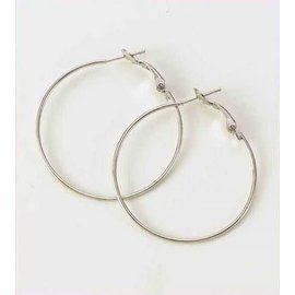 Creole oorring platinum 12x40mm 2 ST