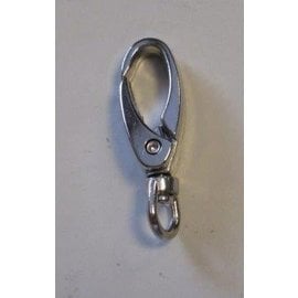 Karabiner met draaibaar oog 35mm platinum