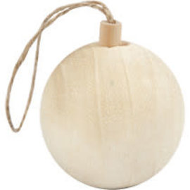 Kerstdecoratie, houten bal, 5.5cm