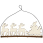 Kerstdecoratie, kerstman met rendieren h: 8cm b: 22cm