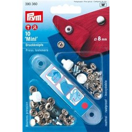 prym VERNIETBARE DRUKKNOPEN MINI 8mm ZILVER