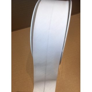 Biaisband 5cm breed 60° wasbaar 1 wit per meter