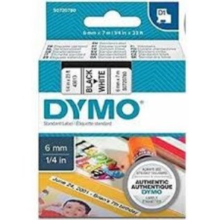 Dymo 43610 D1-Lint 6mm - 7m Zwart/Transparant