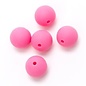 Durable, siliconen kralen, roze, 15mm, 2st.