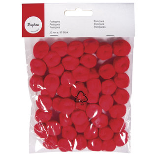 Pompons Rood 20mm 50st.