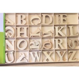 Houten alfabet, 6cm, 130st.