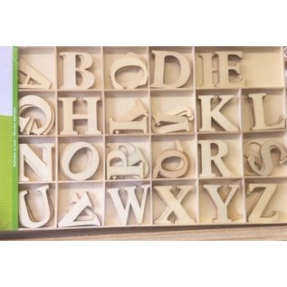 Houten alfabet, 6cm, 130st.