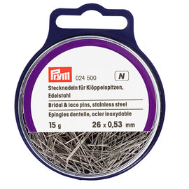 prym Prym Kantklosspelden edelstaal 0,53x26mm zilver 15gr.
