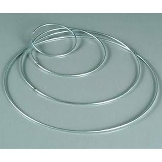 Metalen dromenvanger ring  4mm - 50cm zilverkleur