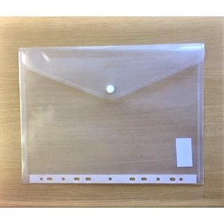 Omslaghoes  A4 Transparant + drukknop