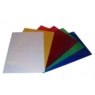 Vel PVC 230µ 225x320mm trasparant rood/geel/blauw/groen