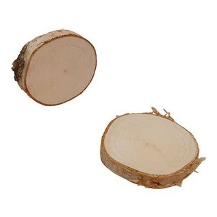 Houten schijf rond berkenhout +/- 9-10cm