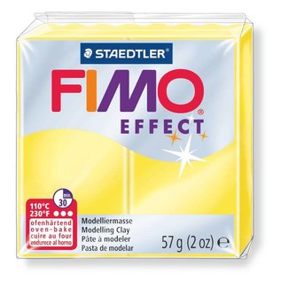 Fimo Effect boetseerklei 57g. transparant geel