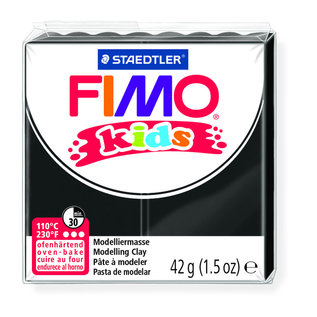 FIMO kids boetseerklei 42g, Zwart