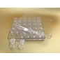 Opbergdoos plexi met 30 ronde doosjes 160x135x34mm