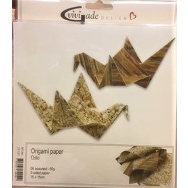 Origami papier, 15x15 cm, 80 gr, 50 assorti vel