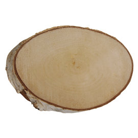 Berken schijf ovaal natuur, 21-23cm x 2cm