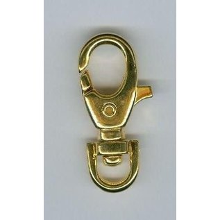 Karabiner met draaibaar oog 35mm goud