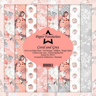 Dixi Paper Pack 15x15 cm Coral and Grey