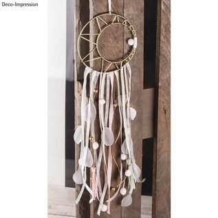Metalen dromenvanger ring bedekt 20cm Grijs