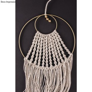 Metalen dromenvanger ring bedekt 20cm Grijs