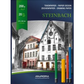 Tekenblok "Steinbach" 270x360mm, 200g, 20 vel - Wit