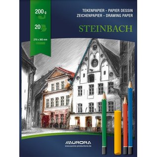 Tekenblok "Steinbach" 270x360mm, 200g, 20 vel - Wit