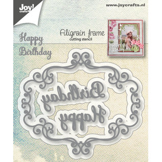 Snijstencil filigraan frame, Happy Birthday