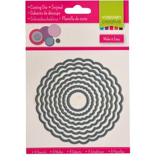 Shape cutting x8 dies circles scallop