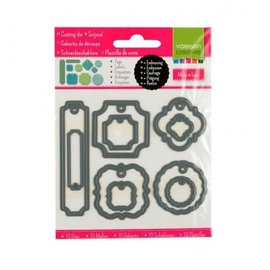 Shape cutting die tags