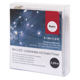 Rayher Mini LED-lichtstreng met draad/timer 2,2m