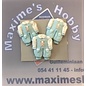 Polyresin Baby kleertjes Blauw 5cm 3st.