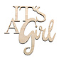 Houten minitekst "It's A Girl" 4st.