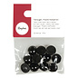 Rayher Dierenogen plastic-halfkralen 12mm zwart 10st