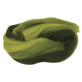 Merino schuurwol, Multicolor, in streng, Groen, 21 mic, 50 g