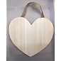 Houten hart om op te hangen 25x22cm