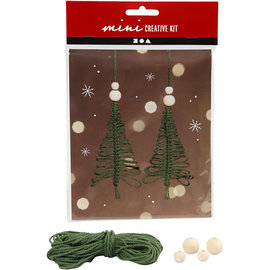 Creative Mini Kit, Macramé Kerstboom, 11 cm, 2 Stuk, 1 Set