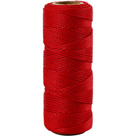 Bamboekoord, 1 mm, Rood, 65 M, 1 Rol