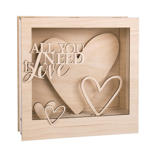 Rayher Houten bouwset, 3D Motieflijst, FSC, All You Need is Love