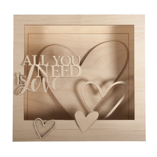 Rayher Houten bouwset, 3D Motieflijst, FSC, All You Need is Love