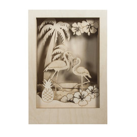 Houten bouwset 3D Flamingo