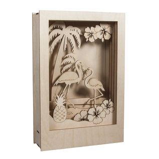 Houten bouwset 3D Flamingo