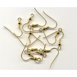 Oorhaakjes fish hook gold 12st.