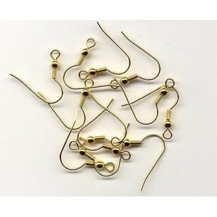 Oor haakjes fish hook goud 12st.