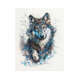 DMC Kruissteek kit "Snoe Splashes. Wolf" 21x28cm