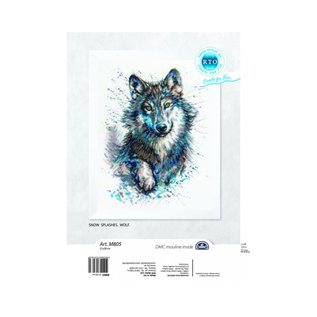 DMC Kruissteek kit "Snoe Splashes. Wolf" 21x28cm