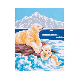 Collection d'art Bedrukt stramien "Ijsberen" 20x25cm