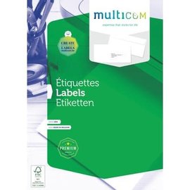 Multicom Etiketten A4 100vel zelfklevend 105x33.8mm wit